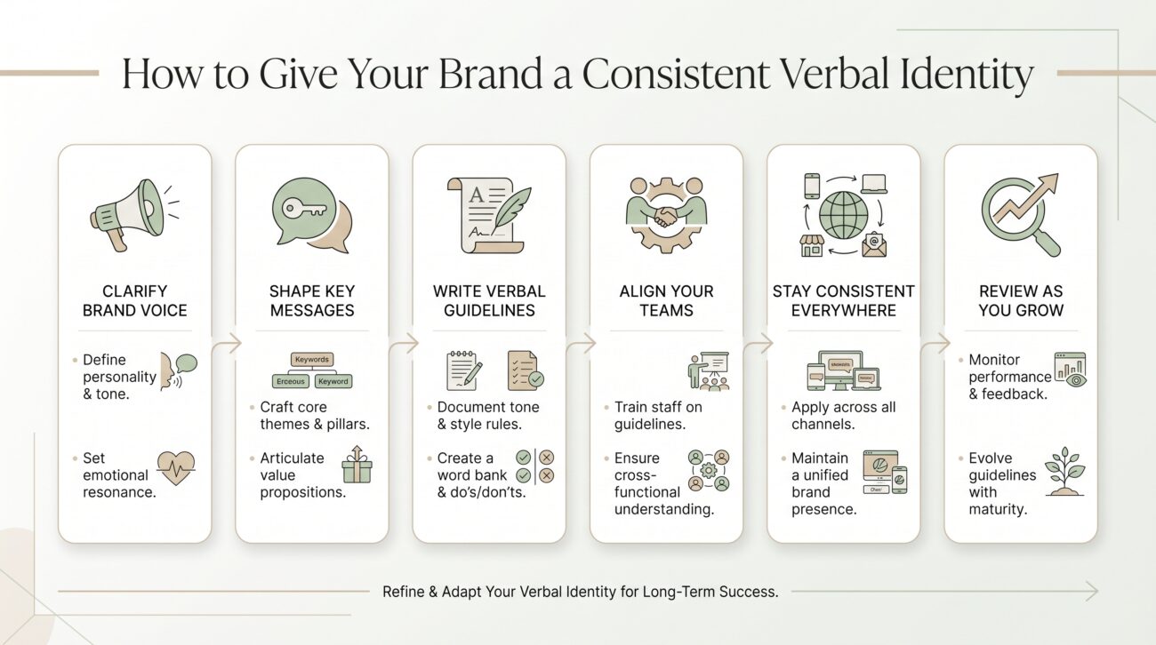 give brand consistent verbal identity